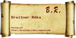 Breitner Réka névjegykártya